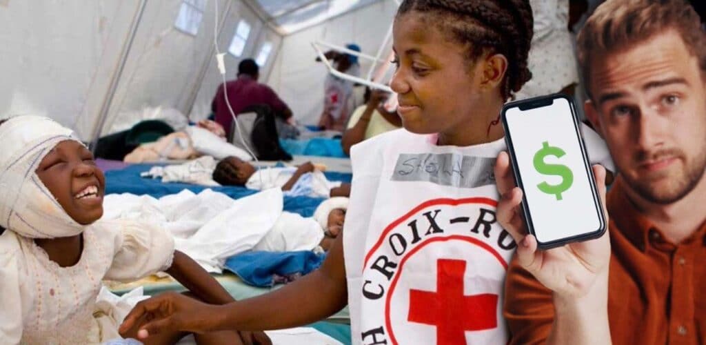 rode kruis helpt mensen met cash of telefoon