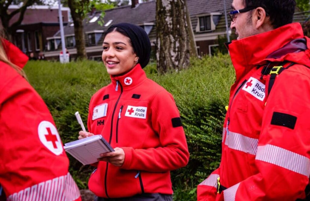 vrijwilligers stonden klaar in Nederland