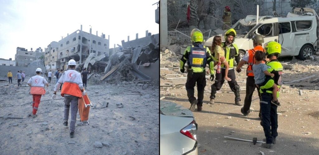 Hulpverleners MDA en PRCS Rode Kruis