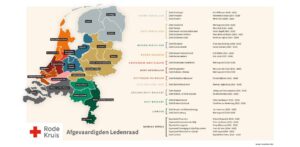 Districtenkaart afgevaardigden ledenraad Rode Kruis