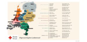 Districtenkaart afgevaardigden Ledenraad mei 2026 Rode Kruis