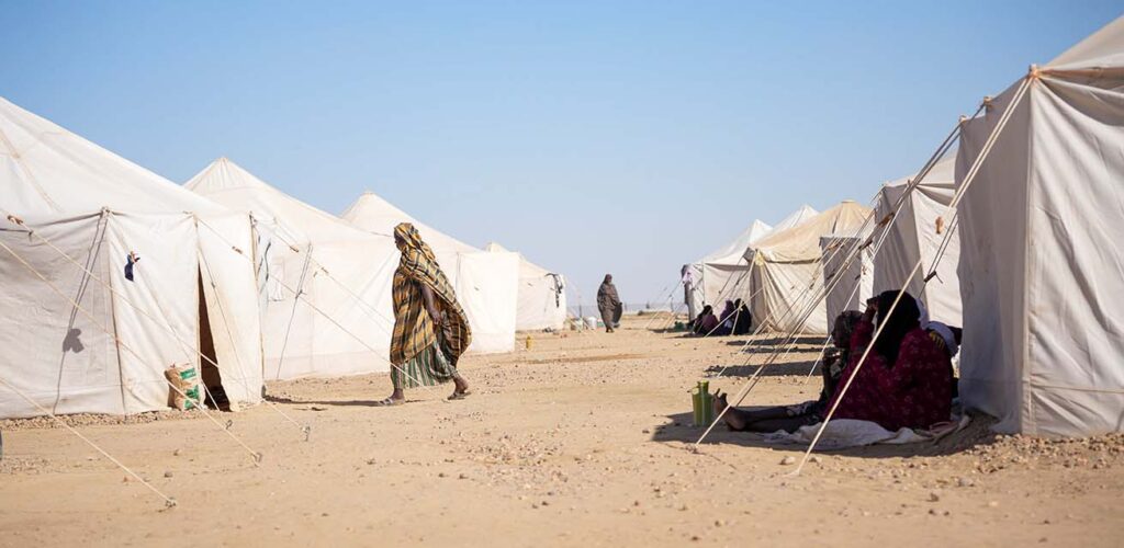Een vluchtelingenkamp nabij Atbara biedt onderdak aan mensen die zijn gevlucht voor geweld.
